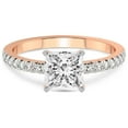 thumbnail image 3 of 1 Carat IGI Certified Princess Shape Lab Grown Diamond Engagement Ring | 14K Rose Gold | Venetia Half Eternity Diamond Ring | FG-VS1-VS2 Quality Friendly Diamonds, 3 of 4