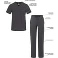 thumbnail image 3 of Adar Addition Go-Everyday Scrub Set For Men - Stylish Scrub Top & Cargo Scrub Pants - A9800 - Pewter - S, 3 of 7