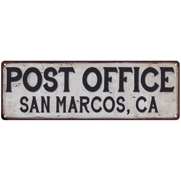 San Marcos, Ca Post Office Sign Vintage 6x18 206180011328