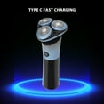 thumbnail image 3 of CNKOO Electric Razor for Men  Beard Trimmer  Electric Shaver for Men  Electric 3 Heads Cordless Rotary Razor Beard Trimmer with Safe Lock for Beard Face Hair  Blue, 3 of 7