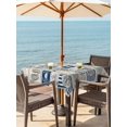 thumbnail image 3 of Outdoor Tablecloth with Umbrella Hole for Patio/Picnic/Party/Camping, Summer Ocean Waterproof Table Cloth Square Cover Washable, Nautical Coastal Fish Food Wine Crab Retro (60"x 60"), 3 of 8