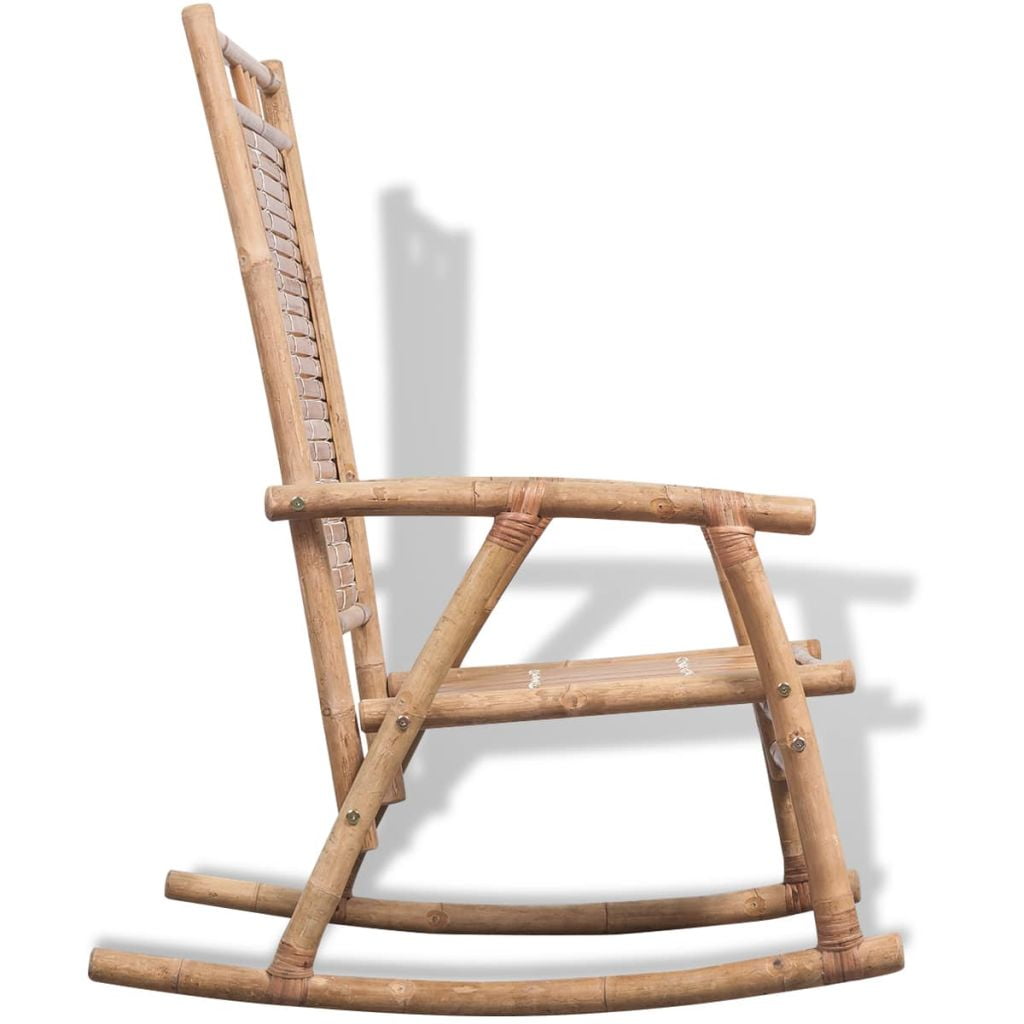 Kepooman Outdoor Patio Bamboo Rocking Chair for Porch Deck, Brown Kepooman Outdoor Patio Bamboo Rocking Chair for Porch Deck, Brown
