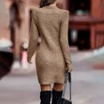 thumbnail image 4 of Women's Knitted Sweater Dress - Mini Winter Dress with High Elasticity and Long Sleeves for Casual Wear Blossomir, 4 of 5