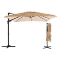 thumbnail image 3 of FOROUTIA 10x10ft Thatched Cantilever Patio Umbrella, 360° Rotation Offset Umbrella with 4-Level Tilt, Double Top UV50+ Waterproof Outdoor Hanging Umbrella for Pool, Backyard, Garden,, 3 of 7