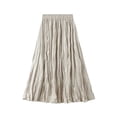 thumbnail image 4 of new autumn and winter high waist mid-length skirt solid color sexy new pleated skirt for women-Apricot-One Size, 4 of 7