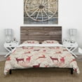 thumbnail image 3 of Designart 'Patterned Christmas Deers' Animals Duvet Cover Set, 3 of 4