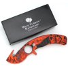 Wild Turkey Hunters Choice Red Camo Gut Hook Action Assisted Folding Knife Outdoors Camping Fishing Hunting, Wild Turkey Handmade Collection.