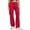 18# Red, variant on Women's Quick-Dry Cargo Pants with Adjustable Drawstring Waist, Loose Fit Wide Leg Pockets for Outdoor Casual Wear Polyester, Ladies All-Season Comfort Vacation Elastic Waistband Quickdrying Pants