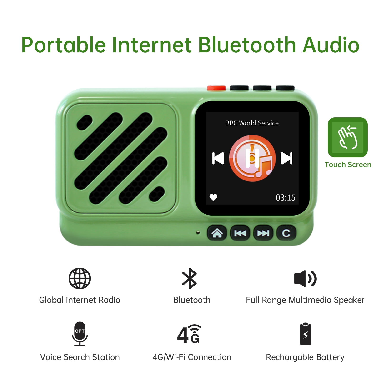 CHOYONG Voyager Bluetooth Speaker Wireless Internet Radio Global Version with WIFI/4G,World Radio Station,BT5.3, Electronics for Home/Travel/Outdoor mini Portable Speaker