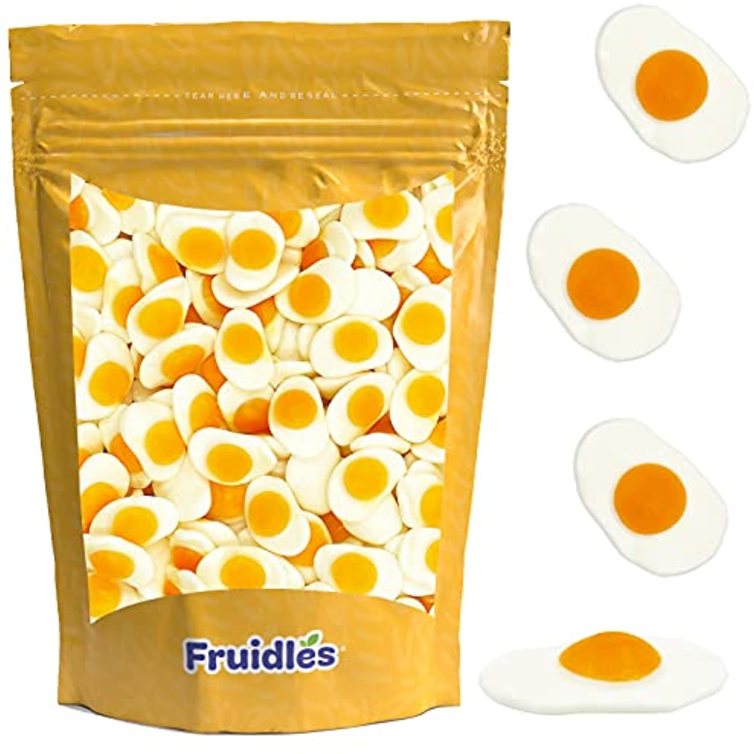 Fruidles Mini Fried Egg Gummi Omelet Candy, Delicious Fruit Flavors