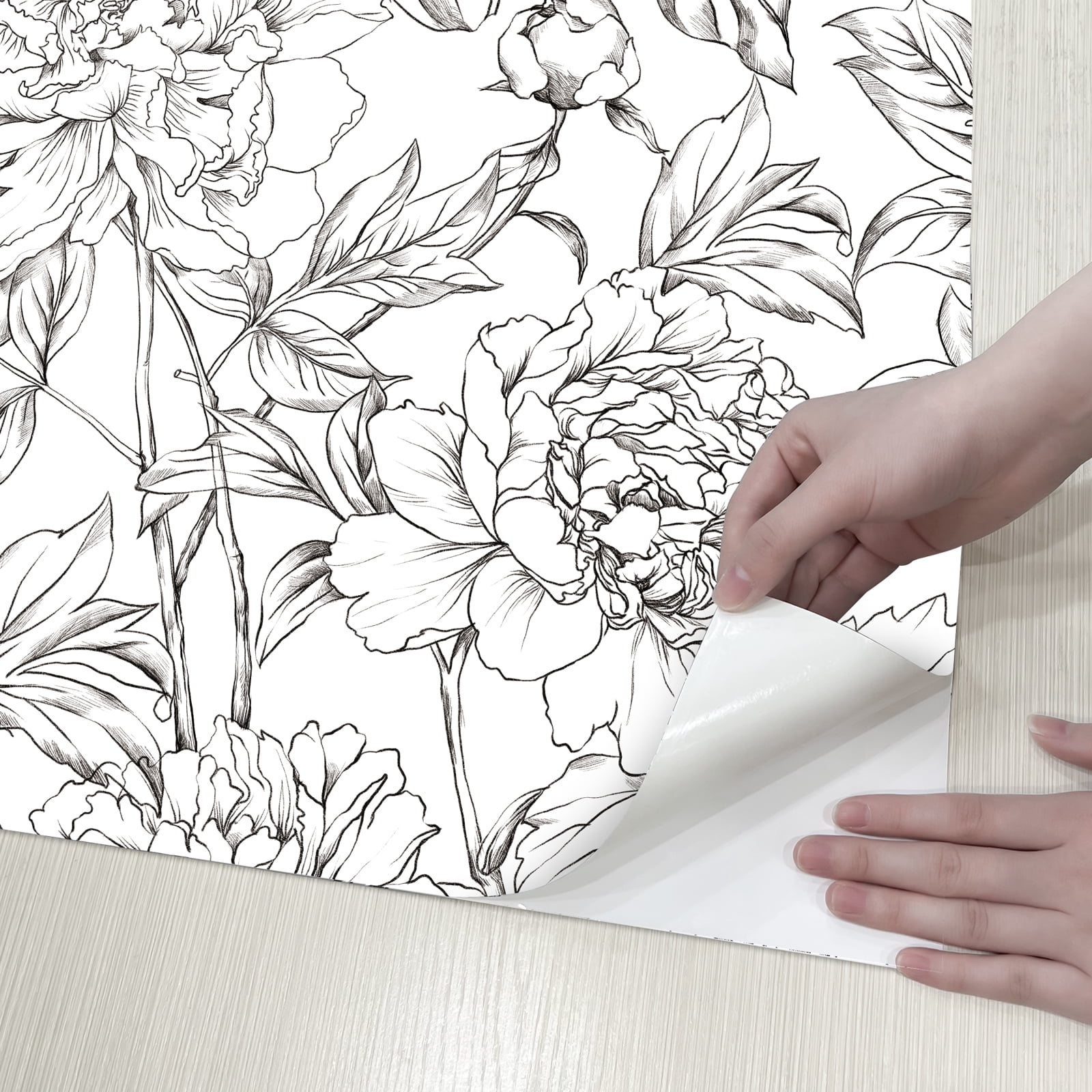 Xiayi Floral Linear Peel and Stick Wallpaper 56.7 Sq. ft