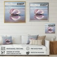 thumbnail image 4 of Designart "Seaside Reflections Beige Clam art painting" Animals Floater Framed Canvas Wall Art, 4 of 7
