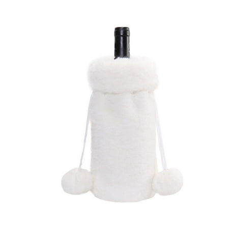 

Avdolw Christmas Holiday Style Champagne and Wine Plush Bottle Sleeve - Festive Decorations for Small Wine Bottles