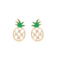 thumbnail image 1 of Bonitos Aretes Dama Piña Cristales Swarovski Oro 14K Lam dorado Unitalla, 1 of 7