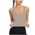 thumbnail image 2 of Yuyuzo Crop Tops for Women Sleeveless Shirts Deep V Neck Going out Tops Ribbed Knit Basic Tees, 2 of 4