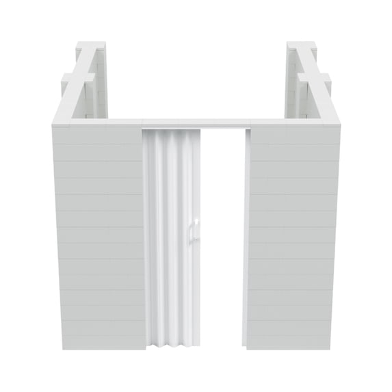 EverBlock 8’ x 10’ x 7’ U-Shaped Room Kit | 3’ x 7’ Doorway | Modular Building Blocks | Wall System Display | Room Divider & Partition | Easy to Connect & Reuse | Indoor & Outdoor Use