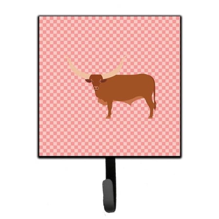 Carolines Treasures BB7823SH4 Ankole-Watusu Cow Pink Check Leash or Key Holder