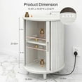 thumbnail image 2 of Aisword Round End Table with Charging Station, Fluted Accent Side Table with Sliding Door and Adjustable Shelf, Nightstand for Small Space, White, 2 of 6