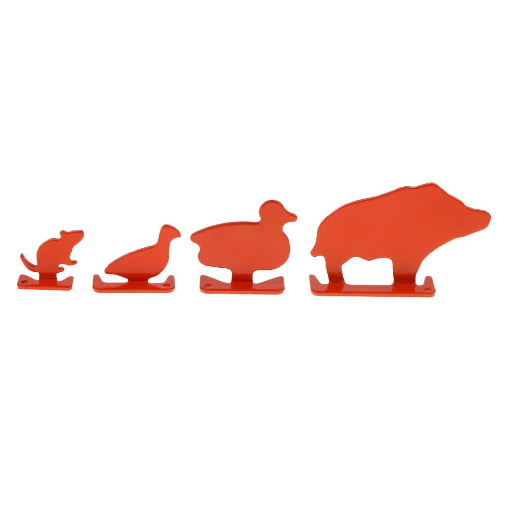 4pcs Metal Animal Silhouette Set Plinking Practice Target