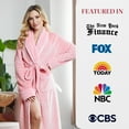 thumbnail image 6 of Lotus Linen Plush Robe for Women - Long Soft Fleece Bathrobe, Pink M/L, 6 of 9