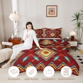 thumbnail image 3 of Erosebridal Red Teal Orange Aztec Twin Comforter Sets, Hippie Bohemian Geometric Bedding Set, Reversible 2pcs, 1 Comforter and 1 Pillowcase, 3 of 6