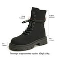 thumbnail image 5 of Dasayo Cowboy Women's Boots Ankle Low Heel Black Non Slip Lace up Round Toe Motorcycle Boots Shoes Women 36, 5 of 9