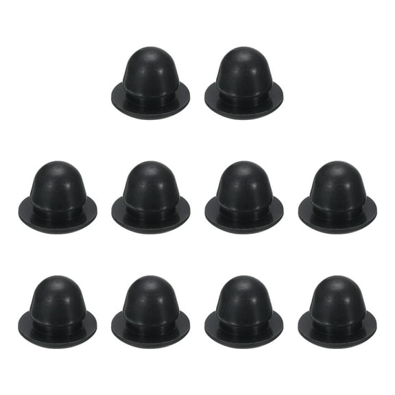 10pcs Hole Plug 1/4 Inch (7.2mm) Button Plugs Fit for 6mm Hole, Snap in Locking Hole Tube Plug Gel, Black