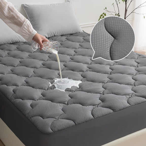 SLEEP ZONE Waterpoof Queen Mattress Pad Queen, Soft Breathable, Deep Pocket Washable
