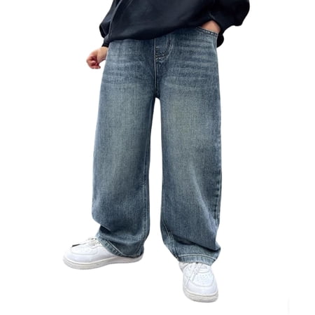 OSOLU Children Boys Athletic Pants Wide Leg Pants Casual Comfortable Loose Sweatpants Joggers Holiday Chic Trousers