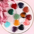 thumbnail image 2 of MATROOY 50pcs Small Natural Quartz Healing Crystal Heart Gemstone for home decor 20x8mm-White quartz, 2 of 9