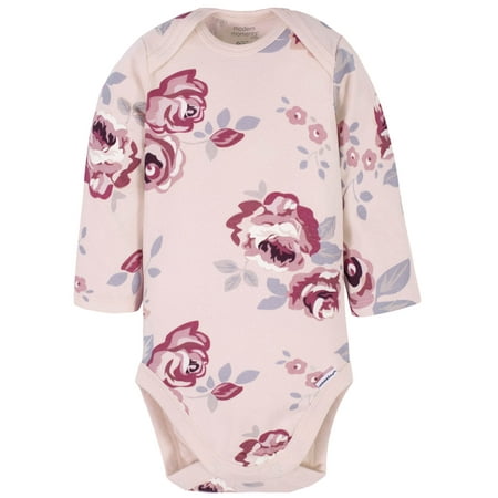Modern Moments by Gerber® Baby Girls Organic Onesies® Brand Long Sleeve Bodysuit