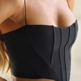 thumbnail image 6 of Women Summer Tops Womens Vintage Strapless Open Back Boned Mesh Bustier Zip Back Corset Crop Top Crop Tops for Women Workout for Character Little Casual Loose V Neck Camisole plus Size Black L, 6 of 7