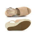 thumbnail image 4 of BLISSFUL STEP Espadrilles Platform Heels Wedge Sandals Nude 5.5, 4 of 7