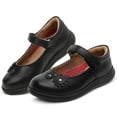 thumbnail image 1 of Zapato Escolar Para Niña De Piel Florecita Soporte Arco negro 15, 1 of 6