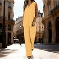 thumbnail image 2 of JFGHDG Beach Matching Set Women Linen Sets for Women 2 Piece Casual Button Sleeveless Tops with Wide Leg Pants Blouses Summer Vacation Travel Outfit 2026 Yellow L, 2 of 8