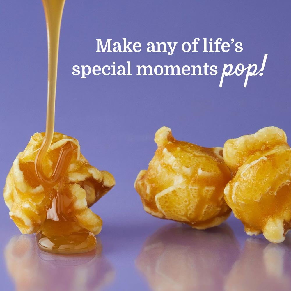 The Popcorn Factory Popcorn Gift Tin, Simply Blue, 3.5 Gallons (Robust Cheddar, White Cheddar, Caramel)