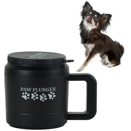 UPC: 0858506003113 | Paw Plunger – The Muddy Paw Cleaner for Dogs – Saves Carpet Furniture Bedding Cars from Dirty Paw Prints – Use This Dog Paw Cleaner After Walks – Soft Bristles and Handle – Petite Black