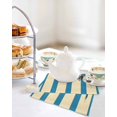 thumbnail image 4 of Beige Blue Striped Daisy Kitchen Dish Towels for Drying Dishes Set of 3, Farmhouse Vintage Flowers Waffle Weave Microfiber Hand Tea Bathroom Towels Quick Dry & Absorbent Towel 12x12, 4 of 7