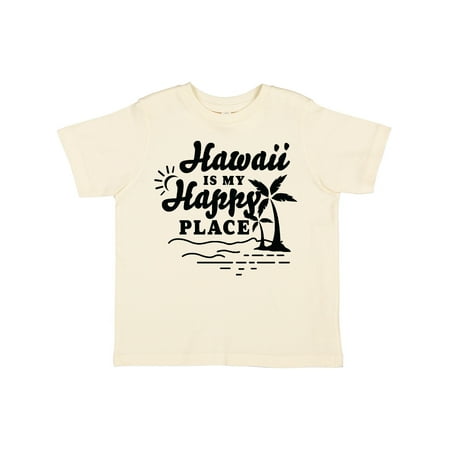 

Inktastic Hawaii is My Happy Place with Palm Trees Gift Toddler Boy or Toddler Girl T-Shirt