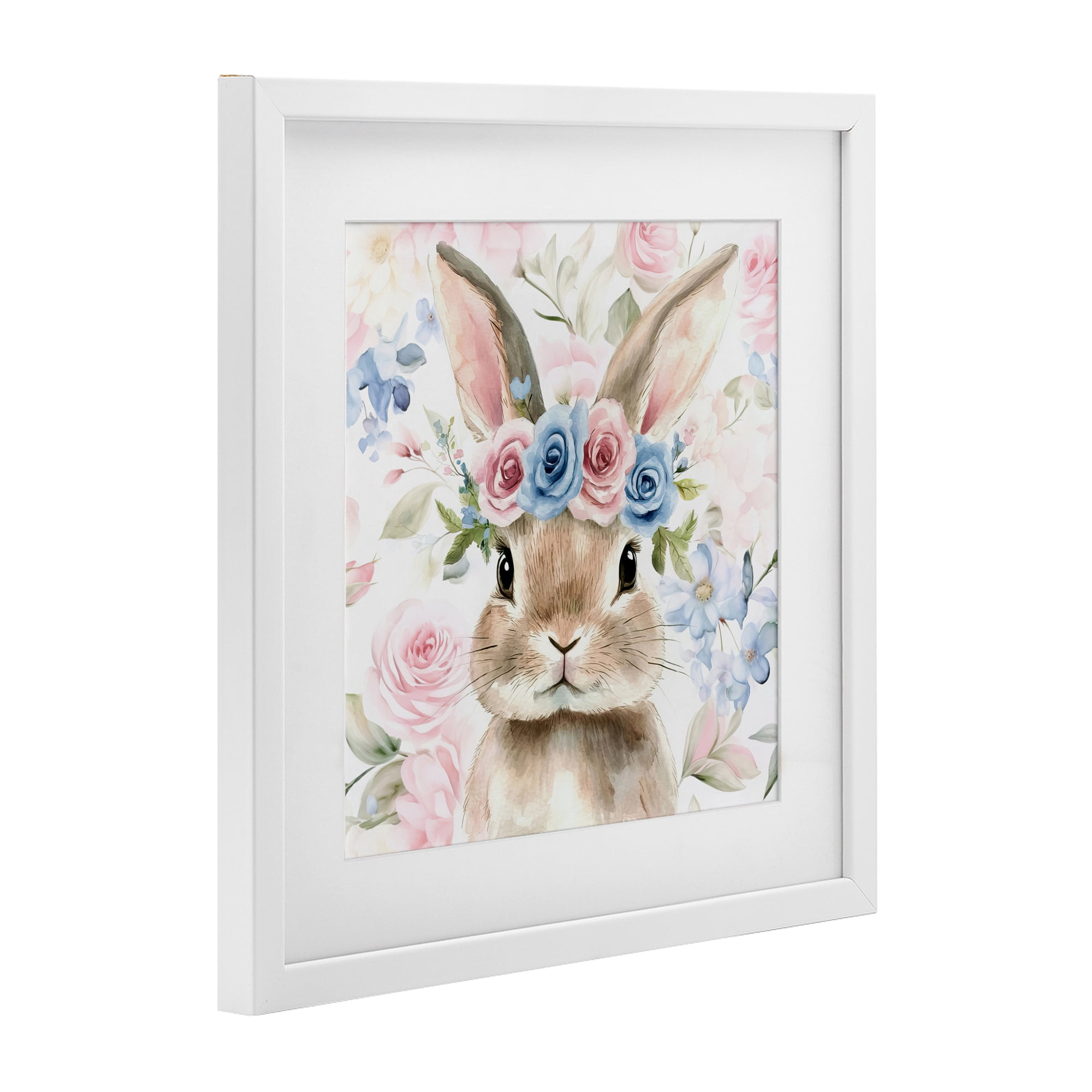 Stupell Industries Flower Power Bunny White Framed Print Under Glass, design by Tina LeCour