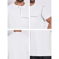 thumbnail image 7 of DARING DIVA Men's Henley Crew Neck Short Sleeve Button Down T-Shirt M White, 7 of 7