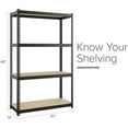 thumbnail image 4 of Space Solutions 1000 Riveted Metal Shelving 4-Shelf Unit in Black, 4 of 9