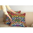 thumbnail image 2 of Ambesonne Leopard Print Throw Pillow Cover 2 Pack, Rainbow Surreal World, 16", Orange Multicolor, 2 of 7
