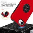 thumbnail image 2 of ELEHOLD Rugged Case For iPhone 16e / SE4 2025 Magnetic Shockproof Cover, 360° Rotable Ring Kickstand, Enhanced Camera Protection, Red, 2 of 7