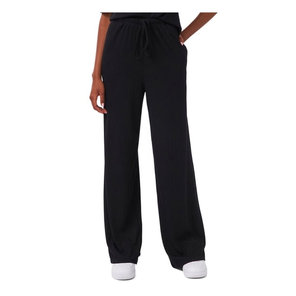 RILEY&RAE Womens Black Pocketed High Rise Drawstring Flare Pants L