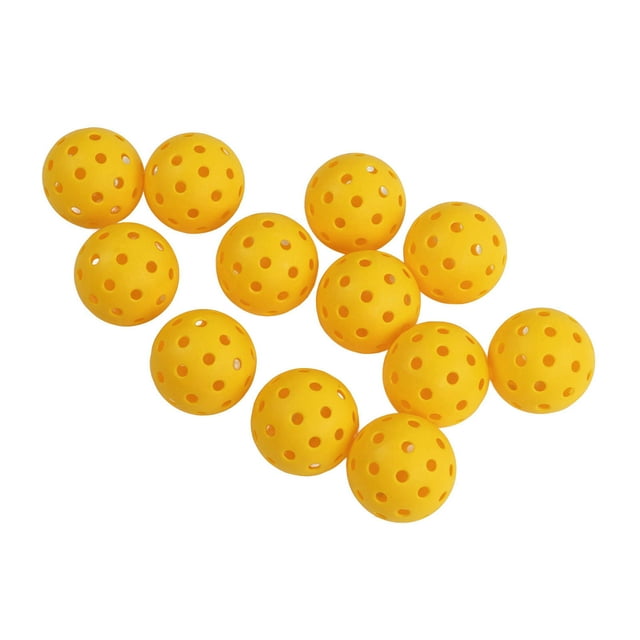 Juego De Pelota De Pickleball, 12pcs 74 Mm 40 Hoyos Pickleballs Al Aire PE High Elasticidad Pickleball Ballas De Pickle De Alto Equilibrio Para Todas Las Paletas De