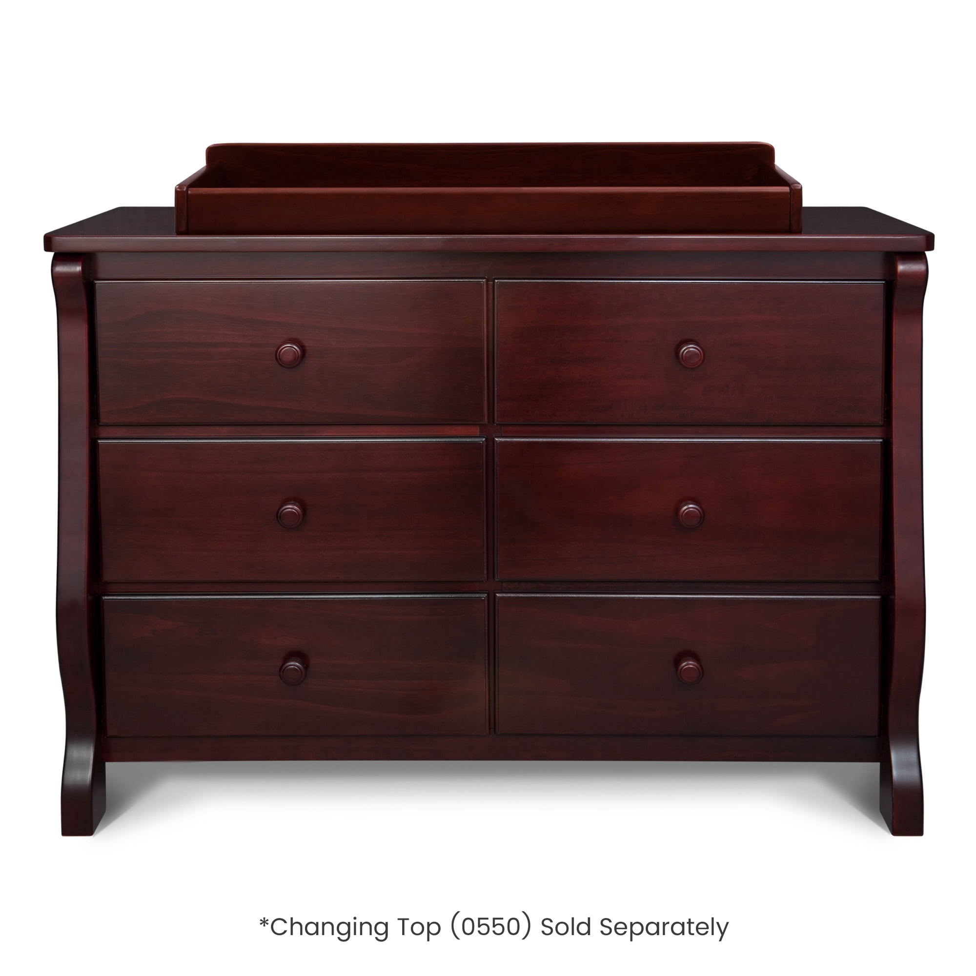 Delta Children Universal 6 Drawer Dresser with Interlocking Drawers - Greenguard Gold Certified, Espresso Cherry
