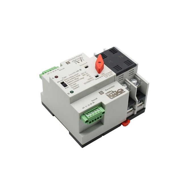 Wweixi Din Rail ATS Electric Manual Transfer Switch Dual Professional Home Business Electronic Spare Part Accesssories 2P 110V