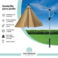 thumbnail image 2 of Sombrilla Para Jardín Exterior Plegable 3mts Con Inclinacion caqui Sky Green DS-S2, 2 of 8