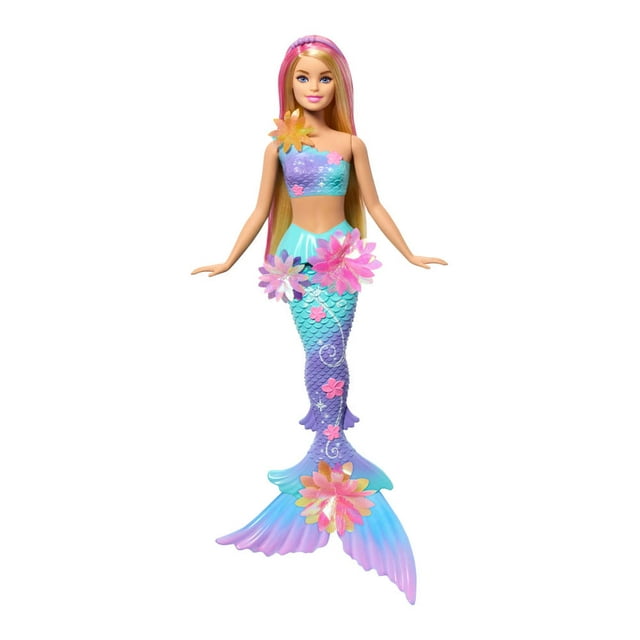 Muñeca Mattel Barbie Sirena con Transformación de Flores Cabello Rosa